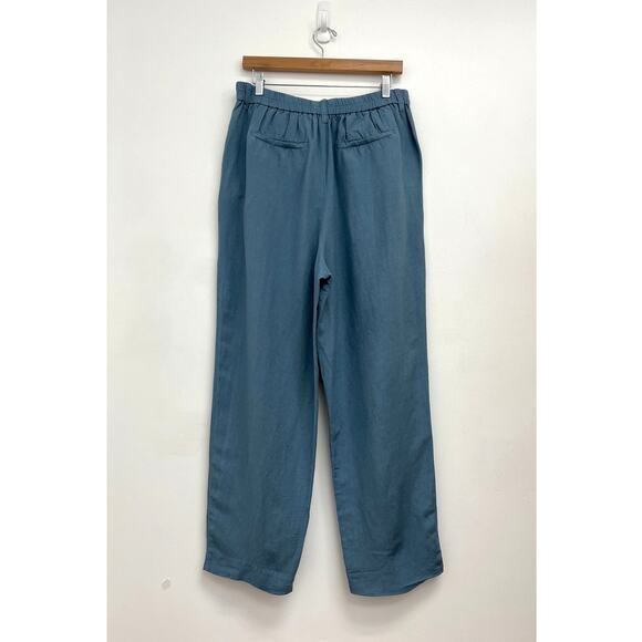 Madewell Tailored Tapered Pleated Elastic Waist Pant Linen-Blend FLAWED Size 10 - Picture 4 of 13